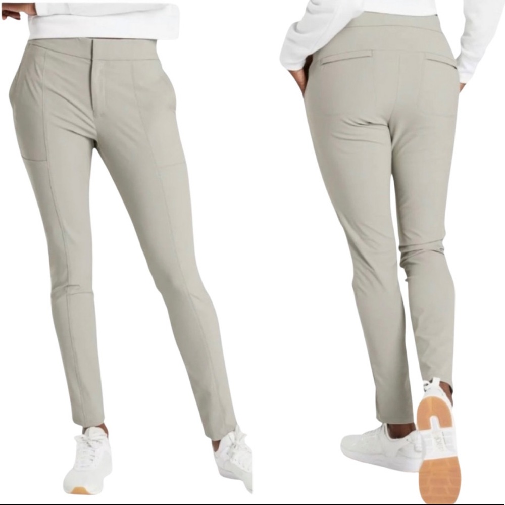Athleta Slim Pull-On Pants in Light Sage